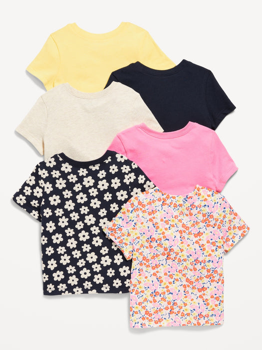 Unisex Short-Sleeve T-Shirt 6-Pack for Toddler