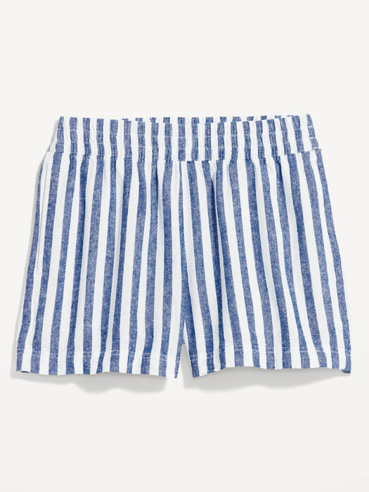 Linen-Blend Striped Shorts -- 3.5-inch inseam