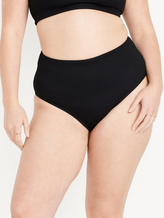 High-Waisted Crochet Bikini Swim Bottoms