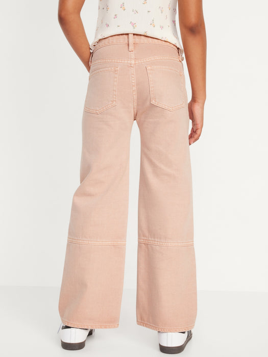 High-Waisted Baggy Utility Wide-Leg Jeans for Girls