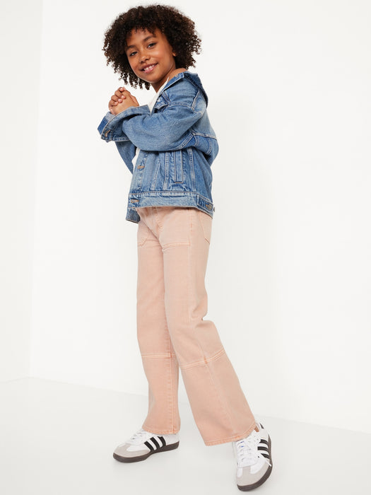 High-Waisted Baggy Utility Wide-Leg Jeans for Girls