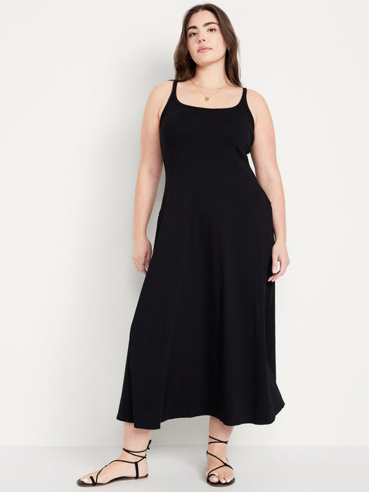 Fit & Flare Rib-Knit Maxi Dress