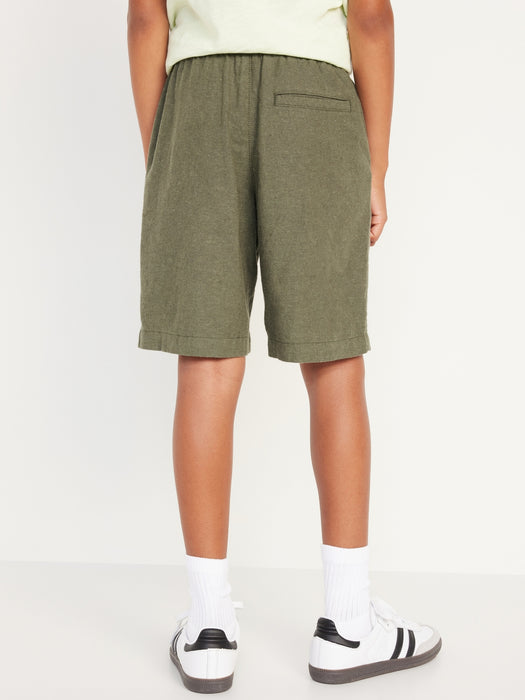 Knee Length Linen-Blend Shorts for Boys