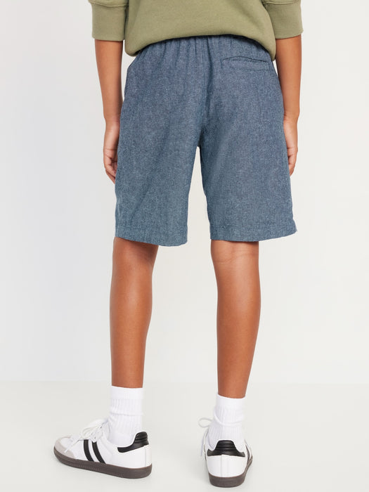 Knee Length Linen-Blend Shorts for Boys
