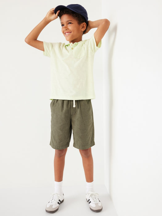 Knee Length Linen-Blend Shorts for Boys