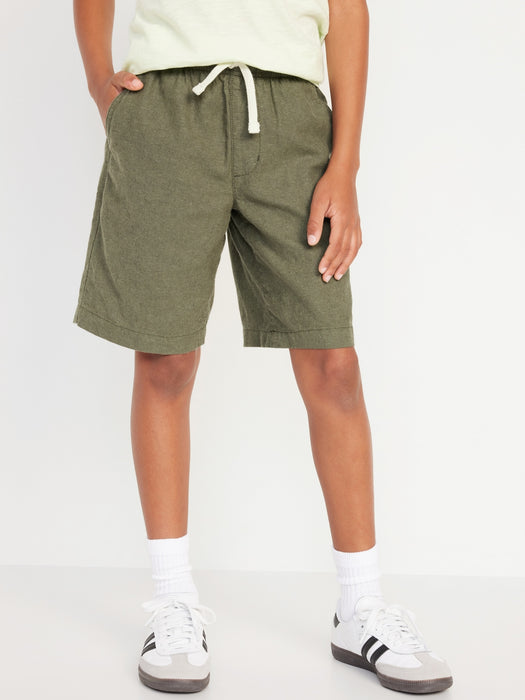 Knee Length Linen-Blend Shorts for Boys