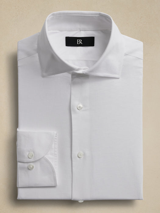 Slim Linen-Cotton Dress Shirt