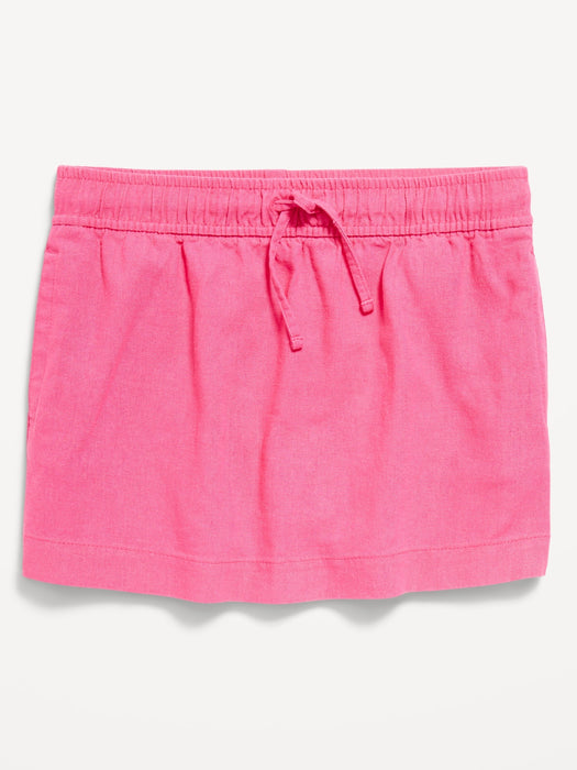 Linen-Blend Drawstring Skirt for Girls