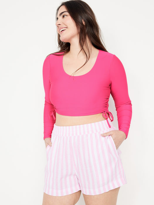 Side-Tie Rashguard Swim Top