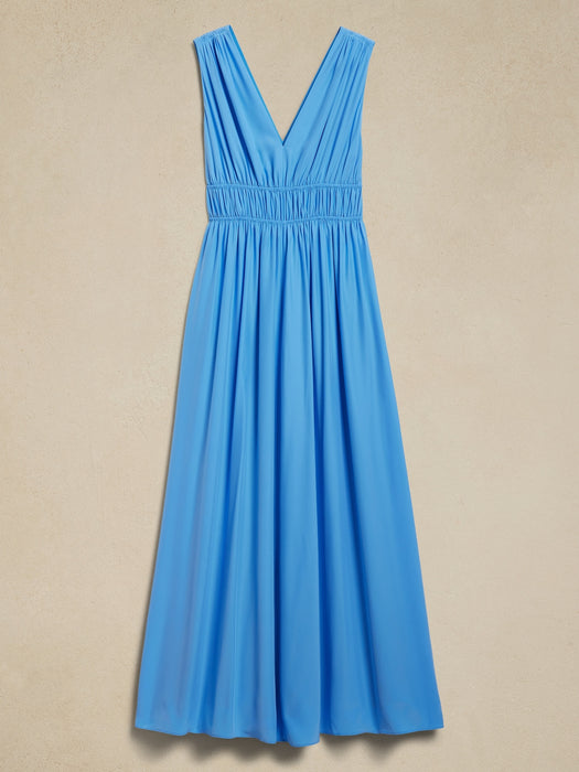 Cascade Silk Maxi Dress