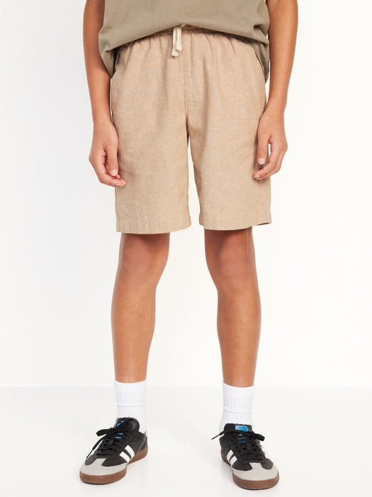 Knee Length Linen-Blend Shorts for Boys
