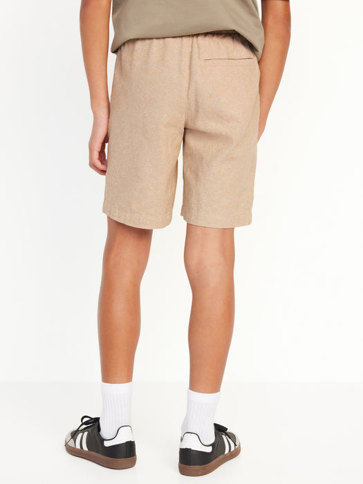Knee Length Linen-Blend Shorts for Boys