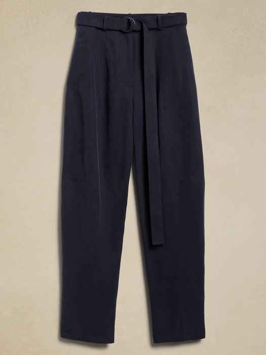 High-Rise Barrel Tencel™-Linen Pant