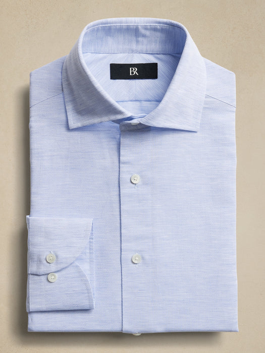 Slim Linen-Cotton Dress Shirt