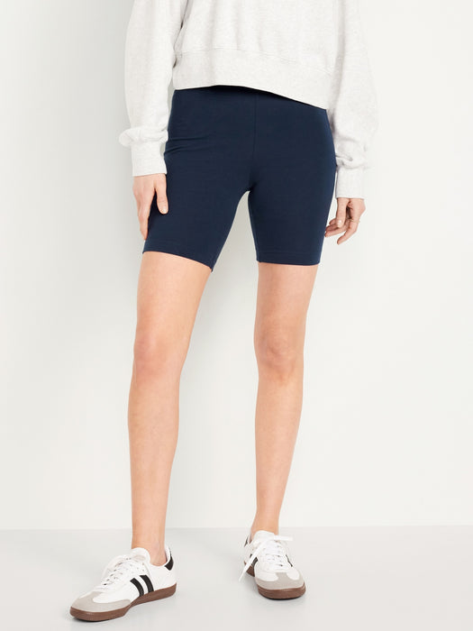 High-Waisted Biker Shorts -- 8-inch inseam