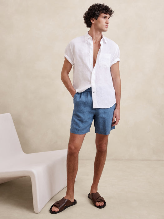 Onda Pull-On Short with Linen