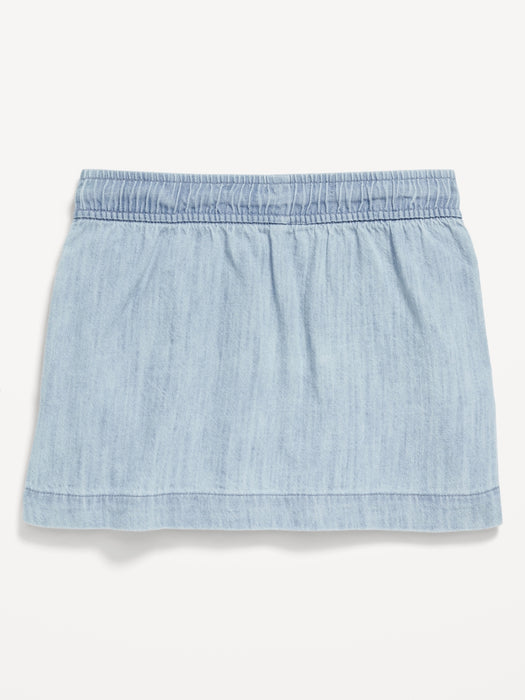 Chambray Drawstring Skirt for Girls