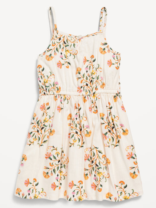 Printed Sleeveless Ruffle-Trim Dress for Toddler Girls