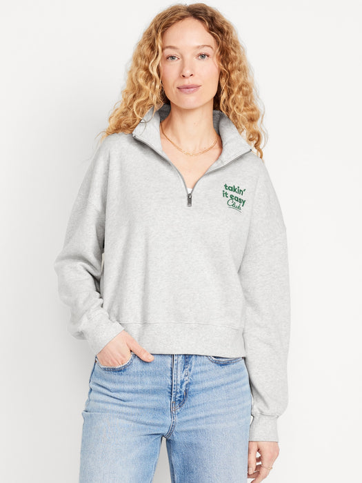 Cropped Fleece Half Zip