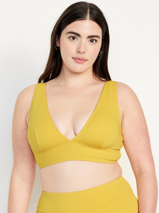 V-Neck Longline Bikini Swim Top