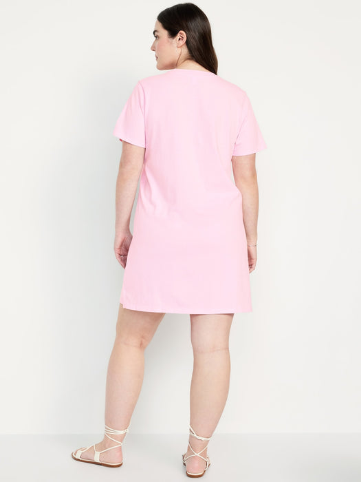 Crew-Neck Mini T-Shirt Dress