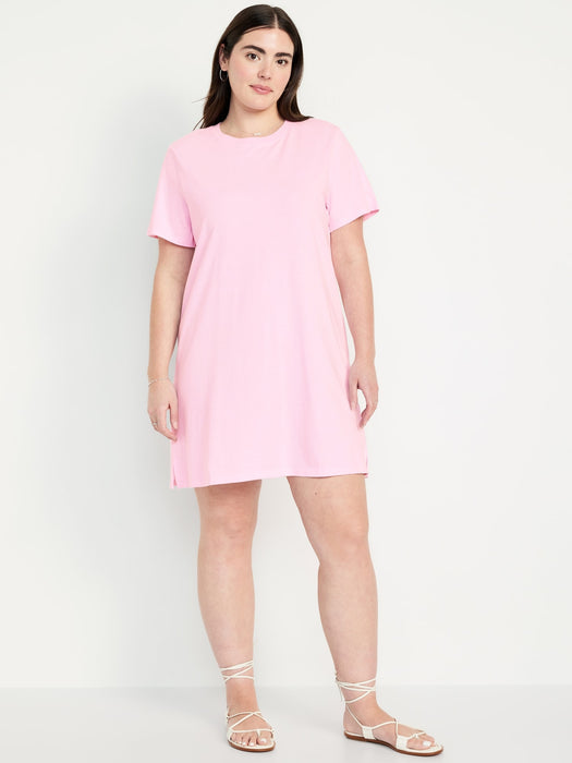 Crew-Neck Mini T-Shirt Dress