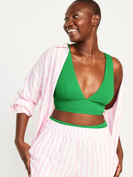 V-Neck Longline Bikini Swim Top