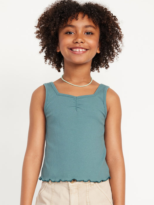 Fitted Sweetheart-Neck Tank Top for Girls
