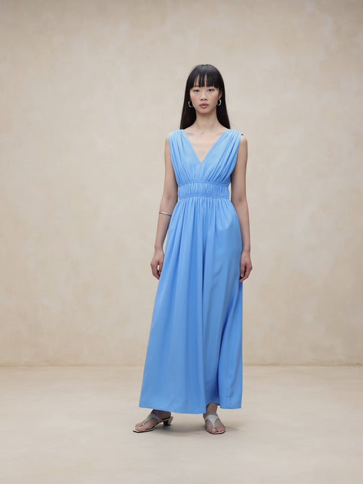 Cascade Silk Maxi Dress