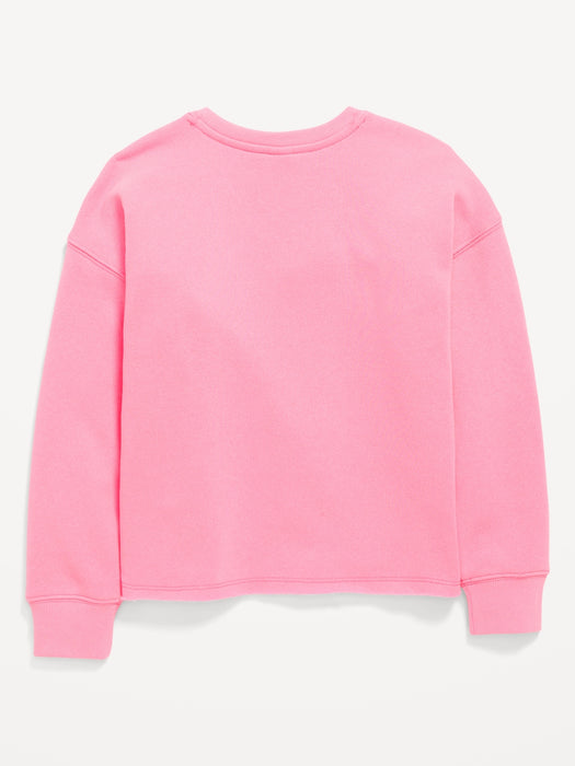 Licensed Pop Culture Graphic Crew-Neck Sweatshirt for Girls