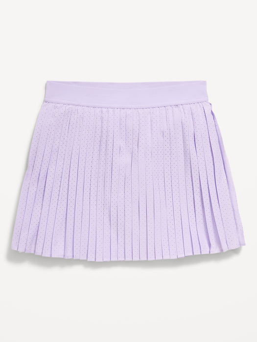 High-Waisted Pleated Performance Skort for Girls