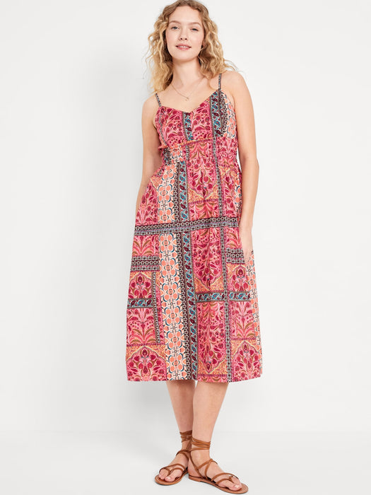 Waist-Defined Cami Midi Dress