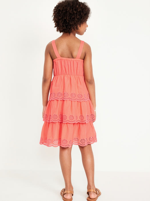 Sleeveless Tiered Eyelet Dress for Girls