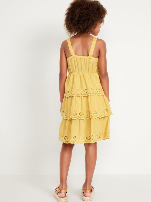 Sleeveless Tiered Eyelet Dress for Girls