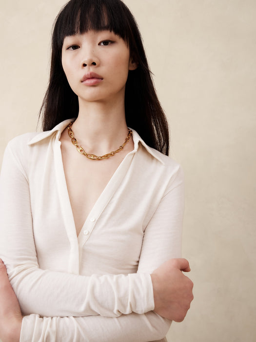 Elongated Mariner Link Chain Necklace by Aureus + Argent