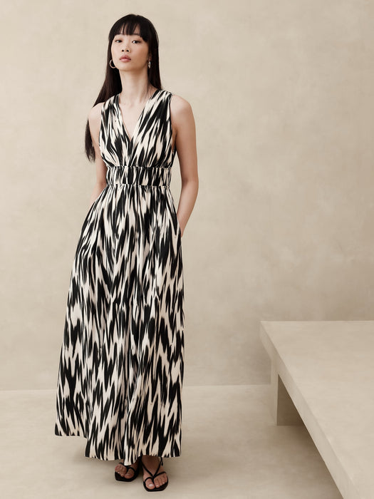 Cascade Silk Maxi Dress