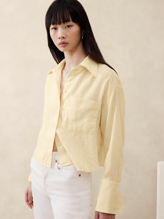 The Boxy Crop Linen Shirt