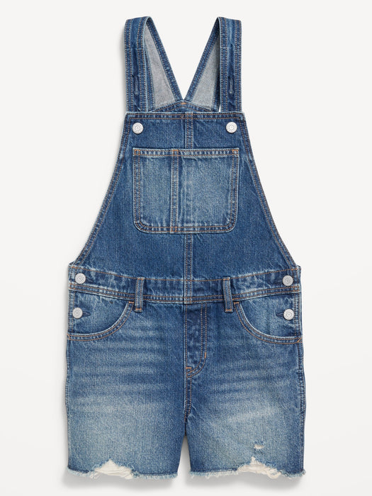 Slouchy Straight Jean Shortalls for Girls