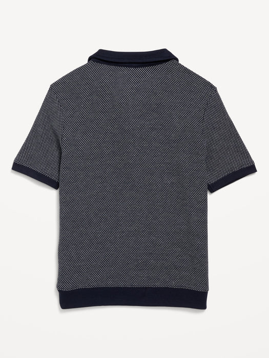 Short-Sleeve Knit Polo Shirt for Boys