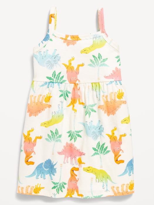 Printed Sleeveless Fit and Flare Dress for Toddler Girls