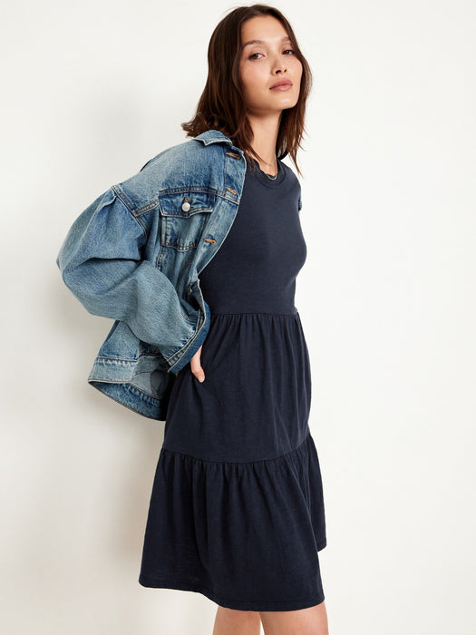 Tiered Mini Swing Dress