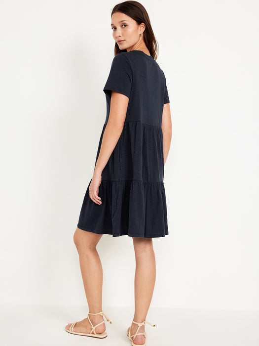 Tiered Mini Swing Dress