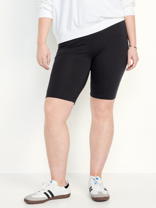 High-Waisted Biker Shorts -- 10-inch inseam