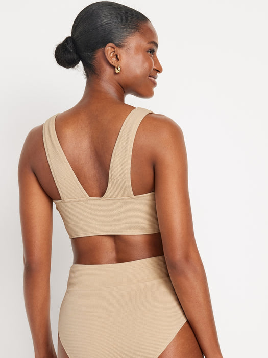 V-Neck Longline Bikini Swim Top