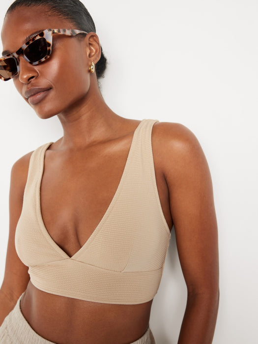 V-Neck Longline Bikini Swim Top