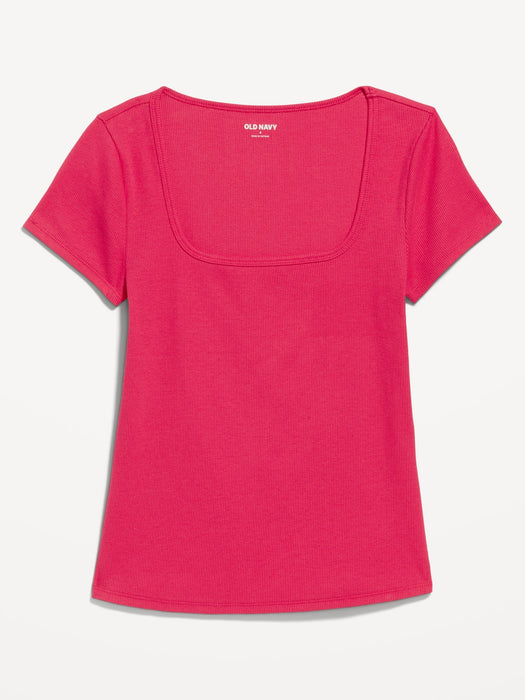 Fitted Square-Neck T-Shirt