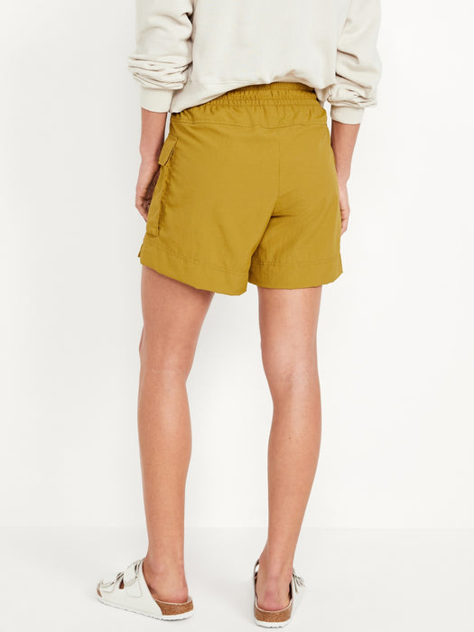 High-Waisted Cargo Utility Shorts -- 5-inch inseam