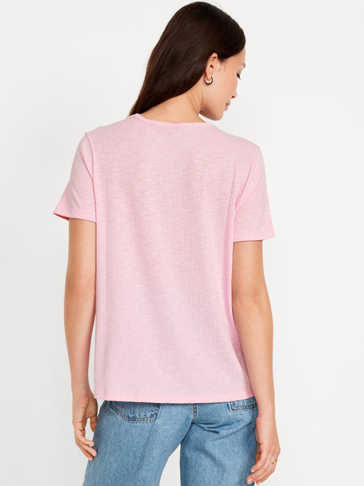 Luxe Ribbed Slub-Knit T-Shirt