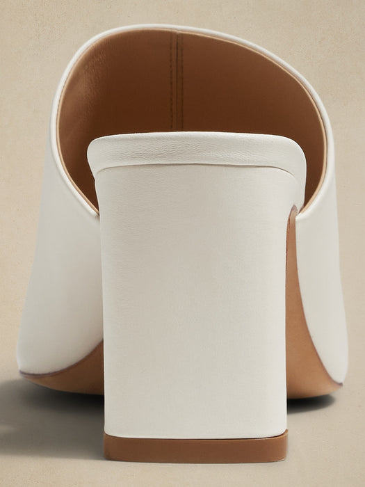 Lucca Leather Square-Toe Mule