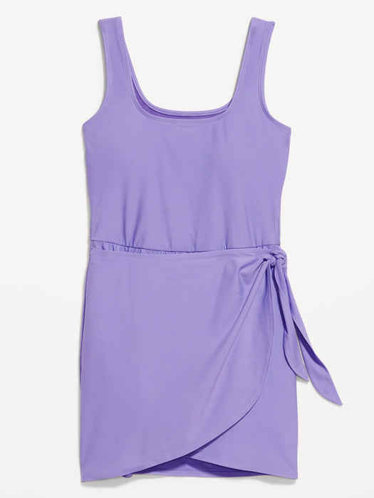 Matte Side-Tie Swim Dress